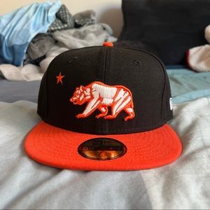 New Era California Republic Bear Logo Fitted Hat